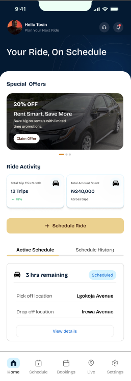 Ride Sharing Application